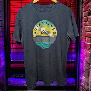 Quicksilver Vintage Y2K Surf Skate Sea Waves T-Shirt, Large